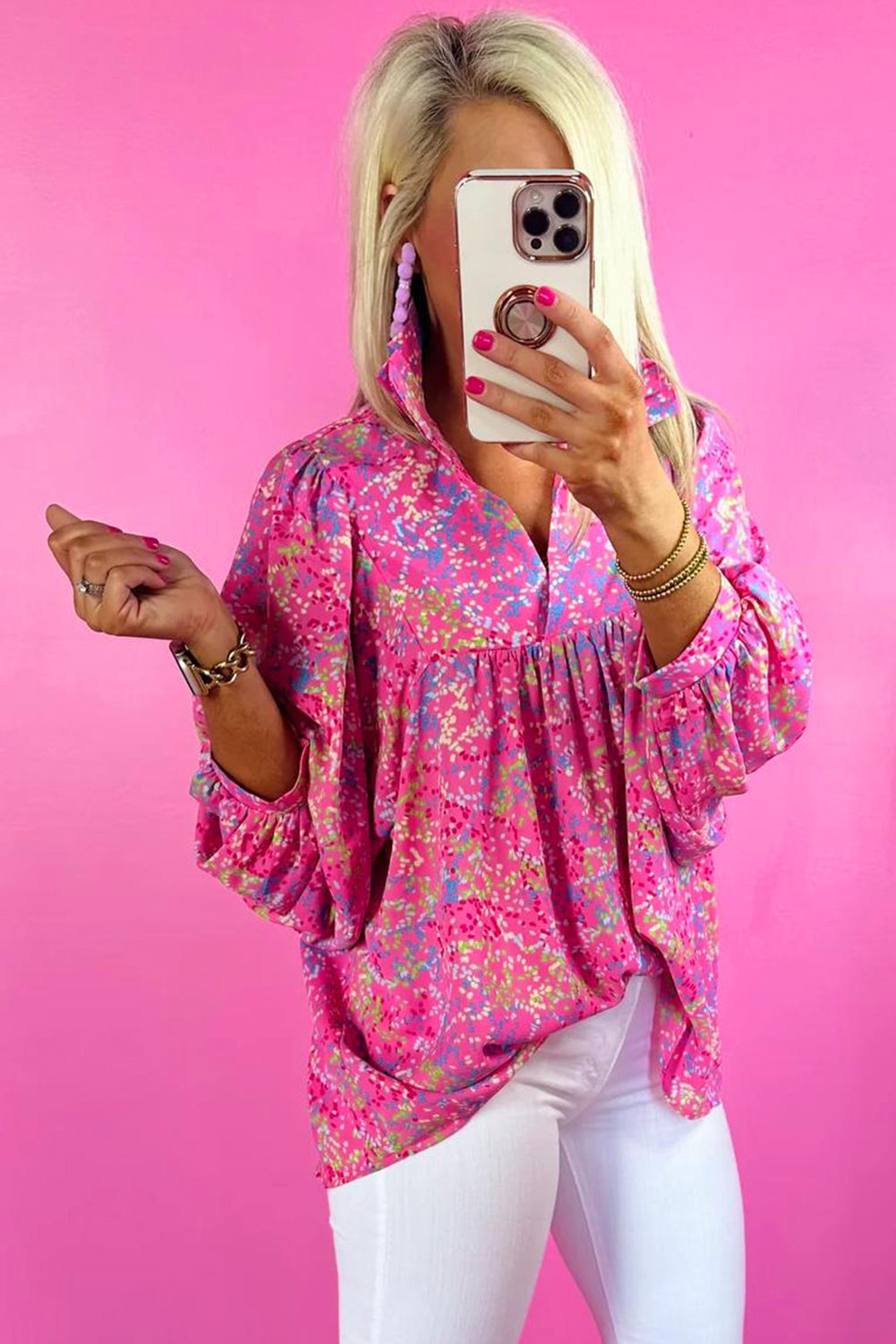 Bonbon Loose Fit Babydoll Blouse