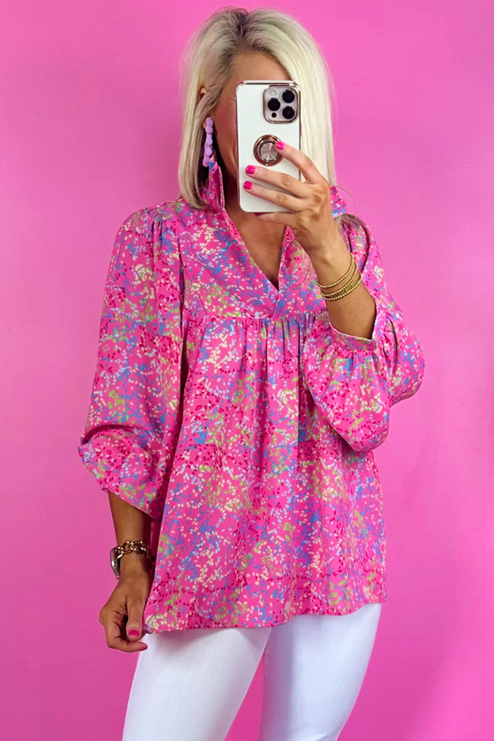 Bonbon Loose Fit Babydoll Blouse