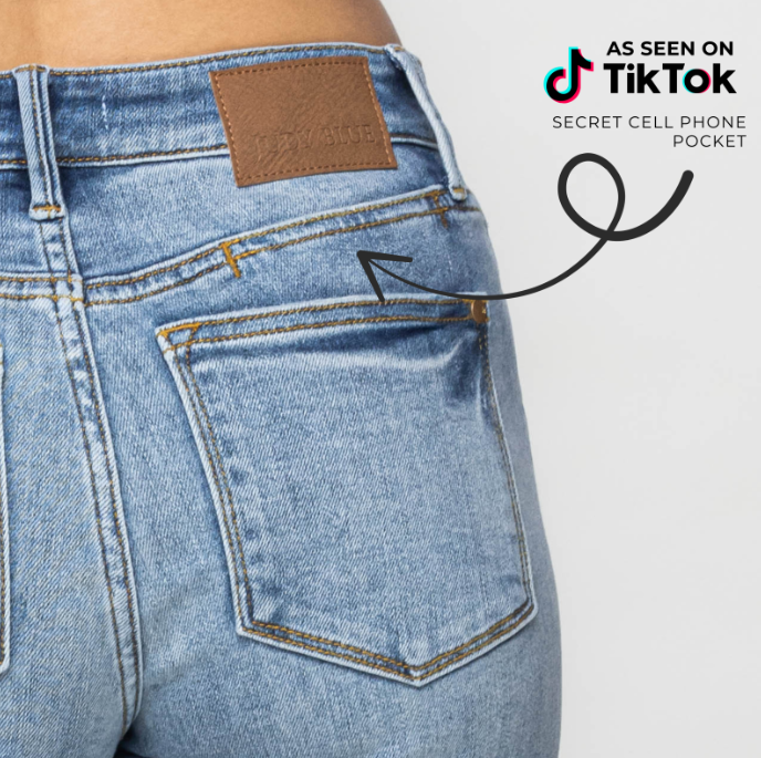Judy Blue Mr Yoke Cell Phone Pocket Dad Jeans