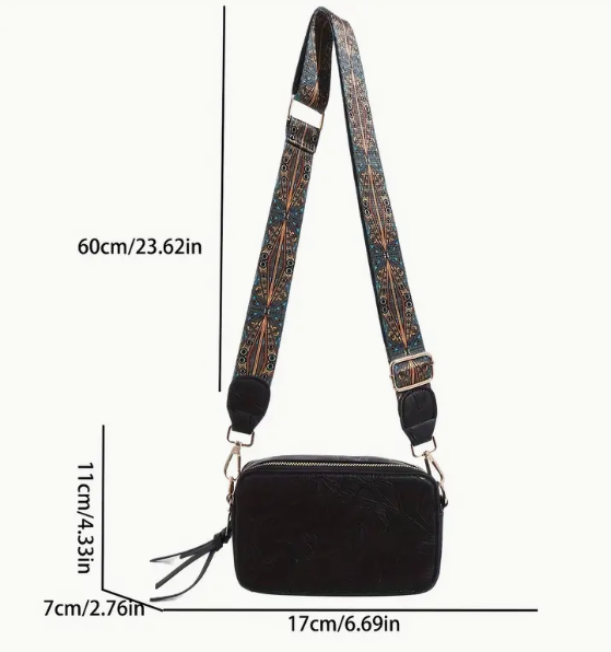 Western Tooled Floral Crossbody in Brown