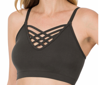 Zenana Front V-Lattice Seamless Bralette