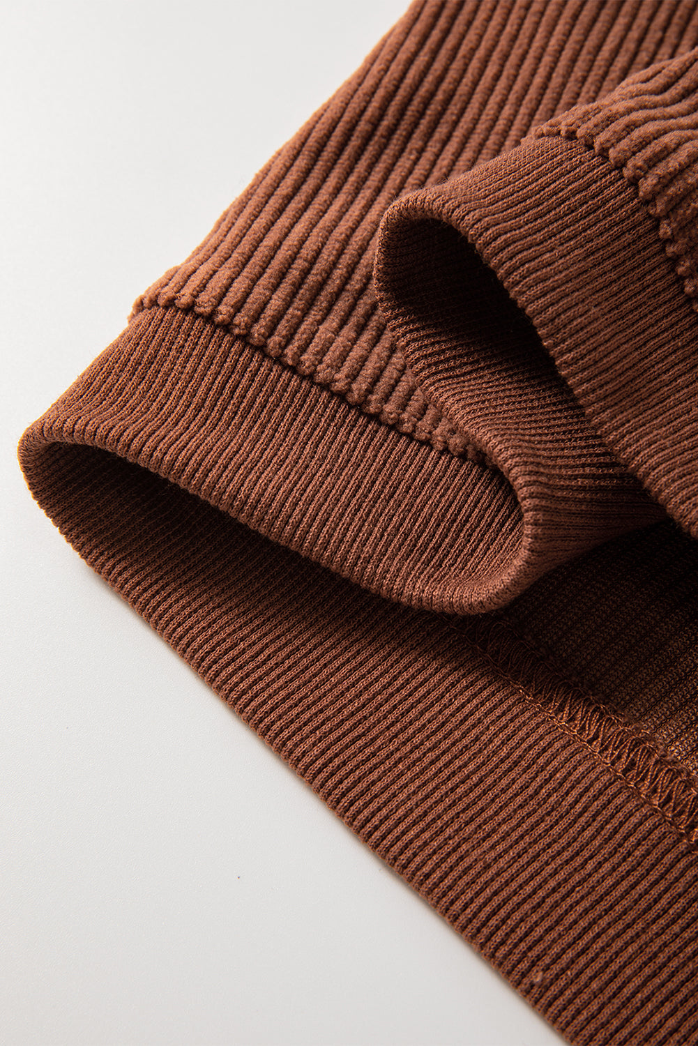 Red Contrast Trim Crinkle Rib Oversized Sweatshirt