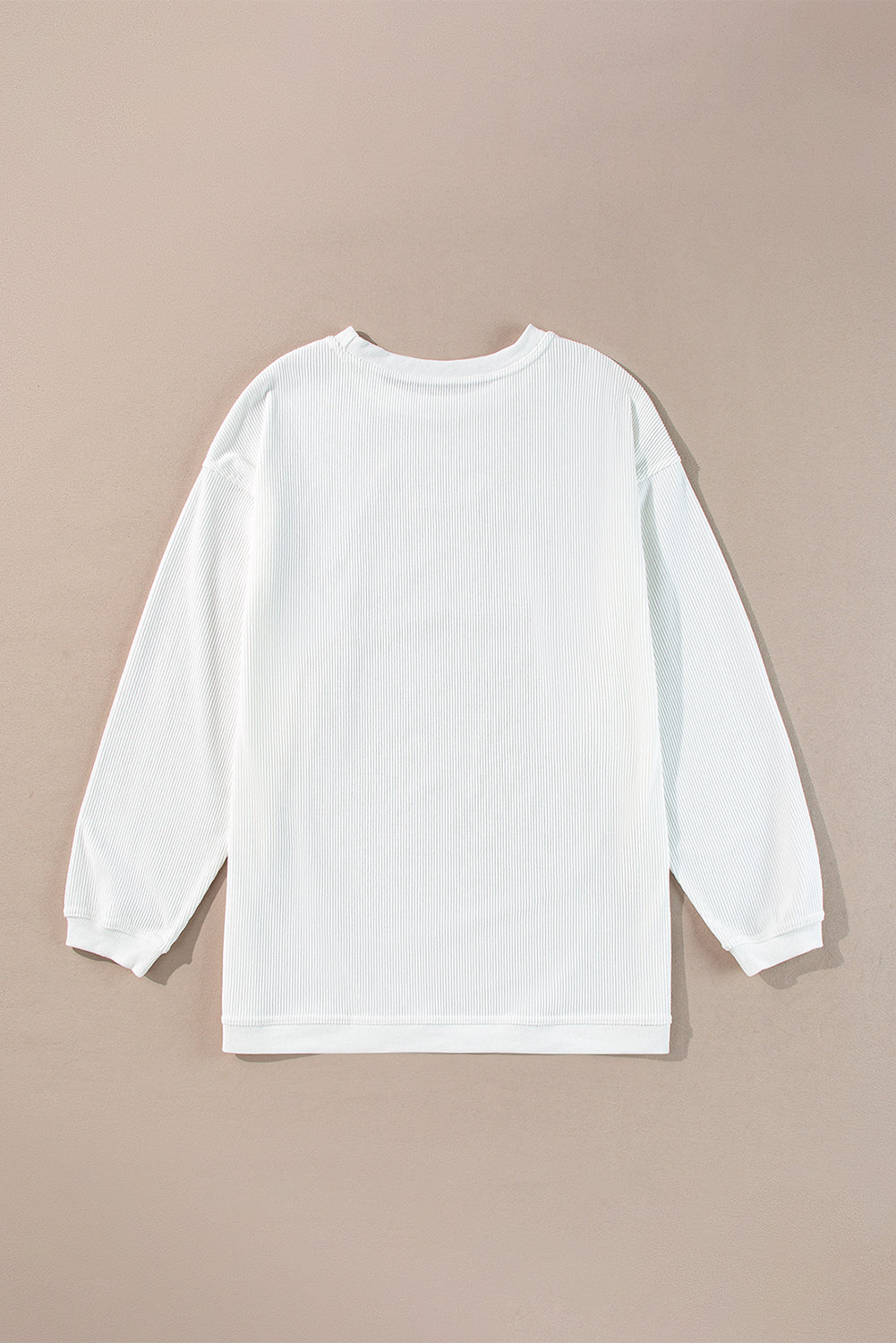 Red Contrast Trim Crinkle Rib Oversized Sweatshirt