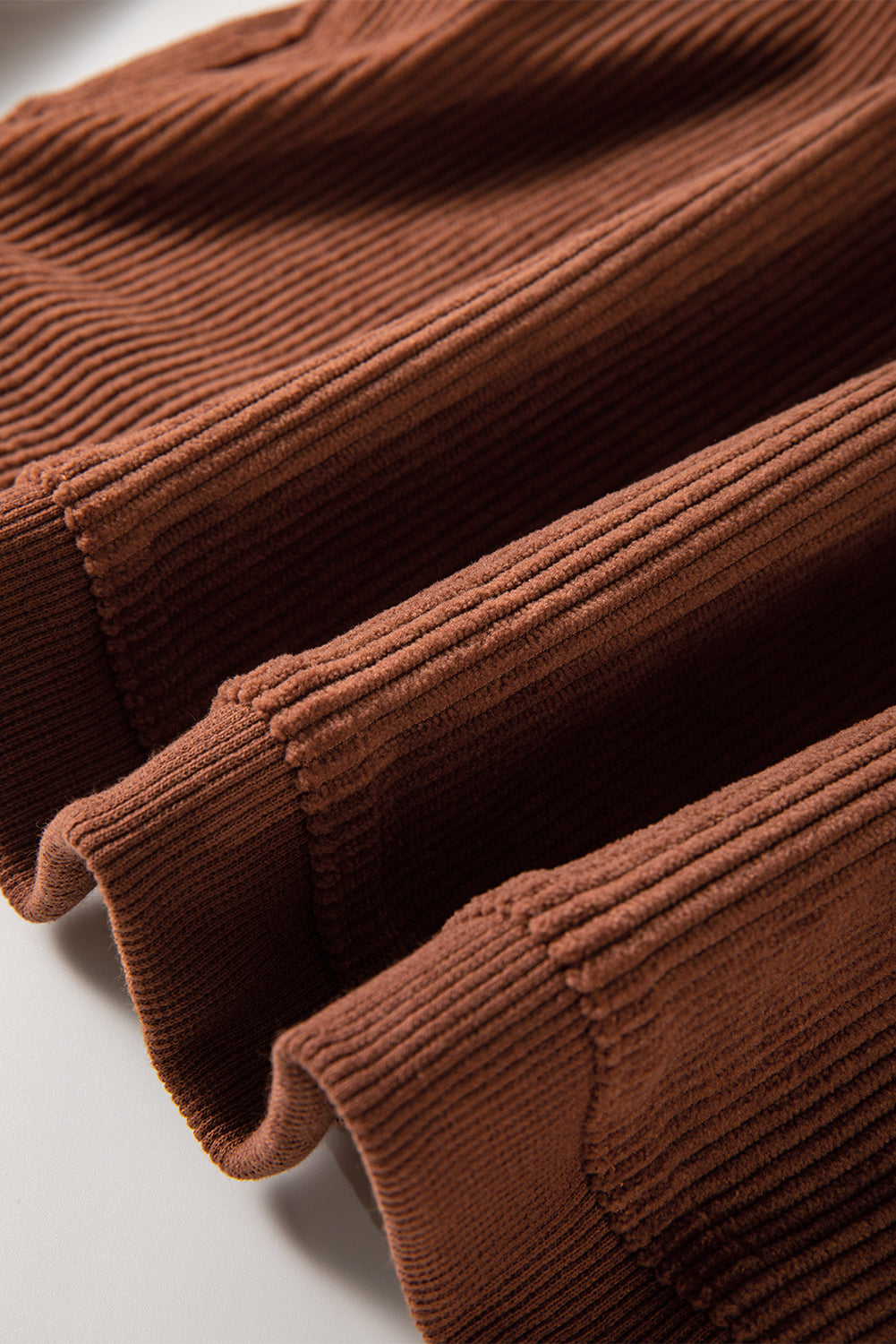 Red Contrast Trim Crinkle Rib Oversized Sweatshirt