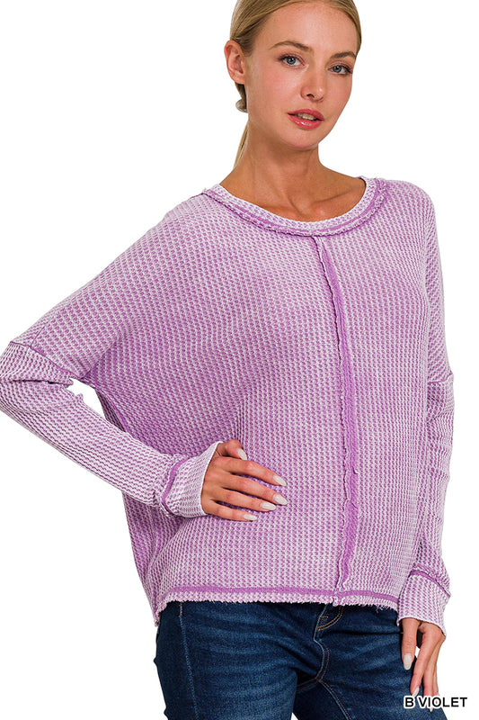 Zenana Baby Waffle Long Sleeve Top