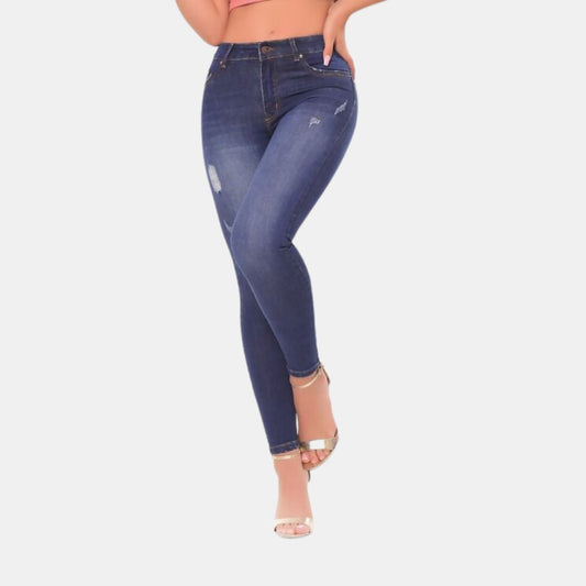 Demi Light Distressed Dark Wash Jeans