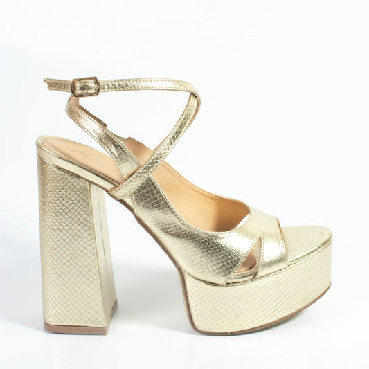 Stella Chunky Platform Shimmer Heels