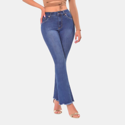 Miranda Distressed Hem Flared Jeans