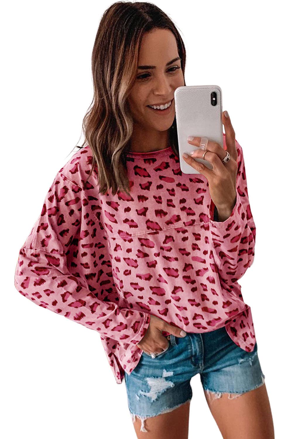 Animal Print Comfy Fit Long Sleeve Top